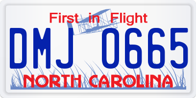NC license plate DMJ0665