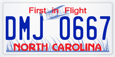 NC license plate DMJ0667