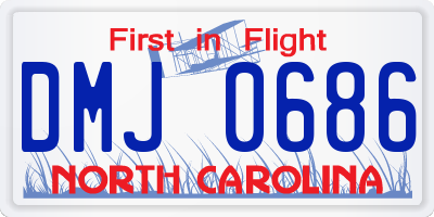 NC license plate DMJ0686