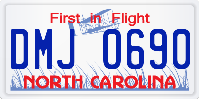 NC license plate DMJ0690