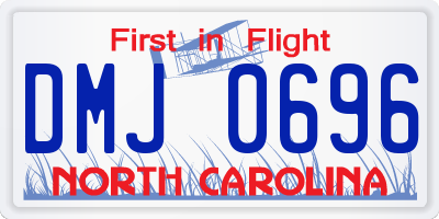 NC license plate DMJ0696