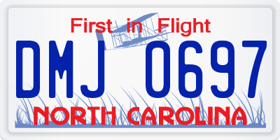 NC license plate DMJ0697
