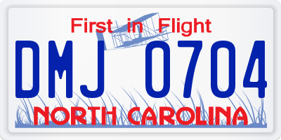 NC license plate DMJ0704