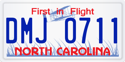 NC license plate DMJ0711
