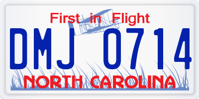 NC license plate DMJ0714
