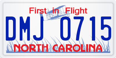 NC license plate DMJ0715