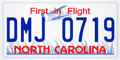 NC license plate DMJ0719