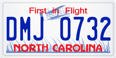 NC license plate DMJ0732