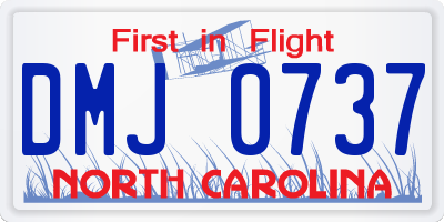 NC license plate DMJ0737