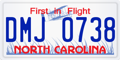 NC license plate DMJ0738