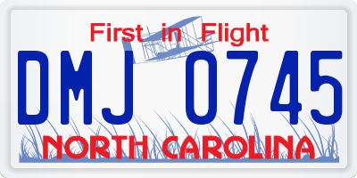 NC license plate DMJ0745
