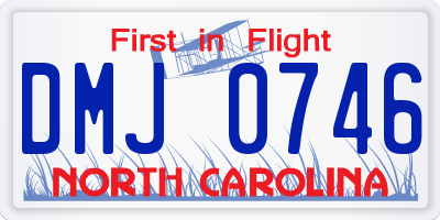 NC license plate DMJ0746
