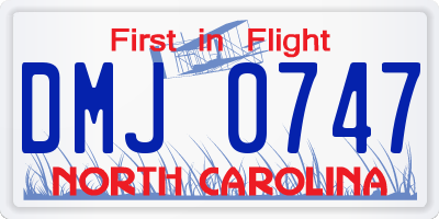 NC license plate DMJ0747