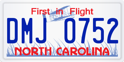NC license plate DMJ0752