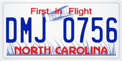 NC license plate DMJ0756