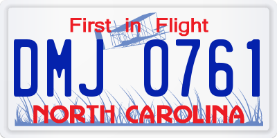 NC license plate DMJ0761