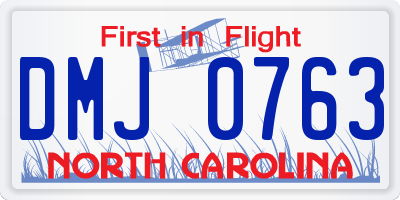 NC license plate DMJ0763