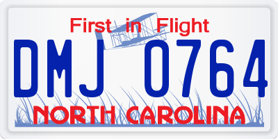 NC license plate DMJ0764