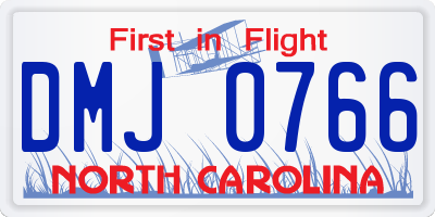 NC license plate DMJ0766