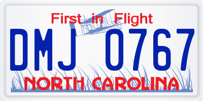 NC license plate DMJ0767