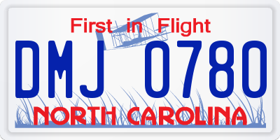 NC license plate DMJ0780