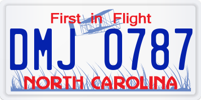 NC license plate DMJ0787