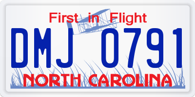 NC license plate DMJ0791