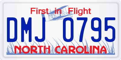 NC license plate DMJ0795