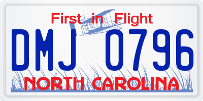 NC license plate DMJ0796