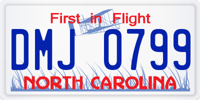 NC license plate DMJ0799