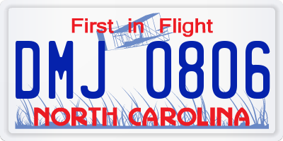 NC license plate DMJ0806