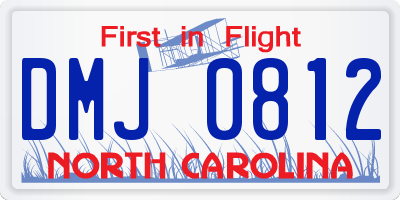 NC license plate DMJ0812