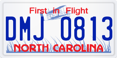 NC license plate DMJ0813
