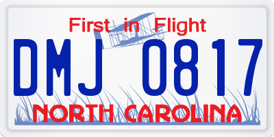NC license plate DMJ0817