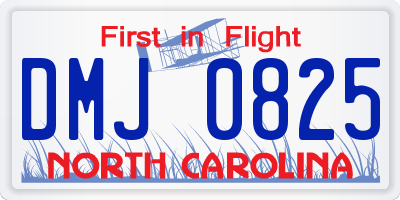 NC license plate DMJ0825