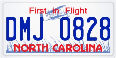 NC license plate DMJ0828
