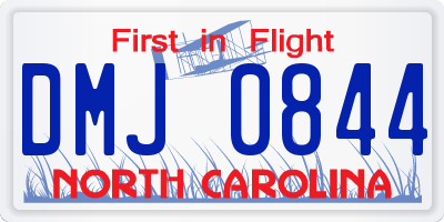 NC license plate DMJ0844