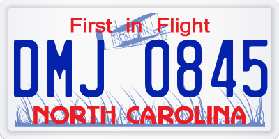 NC license plate DMJ0845