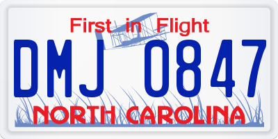 NC license plate DMJ0847