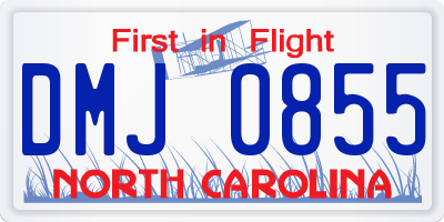 NC license plate DMJ0855