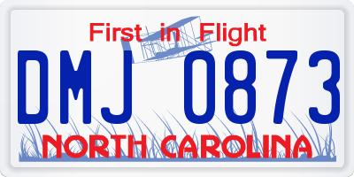 NC license plate DMJ0873