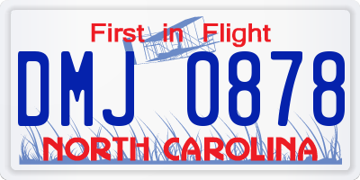 NC license plate DMJ0878