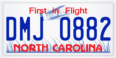 NC license plate DMJ0882