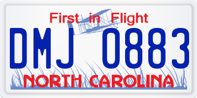 NC license plate DMJ0883