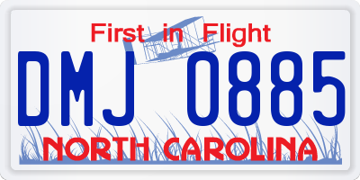 NC license plate DMJ0885