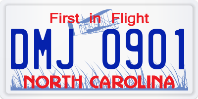 NC license plate DMJ0901