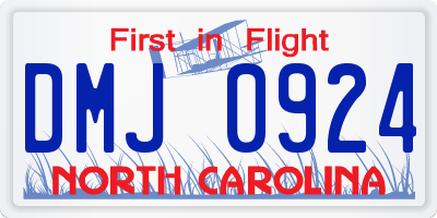 NC license plate DMJ0924