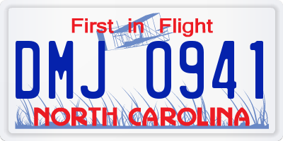 NC license plate DMJ0941