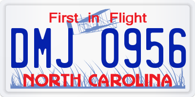 NC license plate DMJ0956