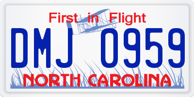 NC license plate DMJ0959